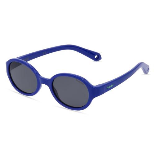 Polaroid PLD K004/S Kinder-Sonnenbrille Vollrand Oval Acetat-Gestell, blau