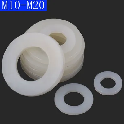Rondelles en nylon blanc pour boulons et vis rondelle en plastique DIN 125 M10 M12 M14 M16