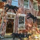 Araignée géante noire en peluche décoration de fête d'halloween maison Bar hantée décoration de
