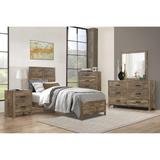 Bedroom Wooden Nightstand 1pc Weathered Pine Finish 2x Drawers Transitional Style Furniture