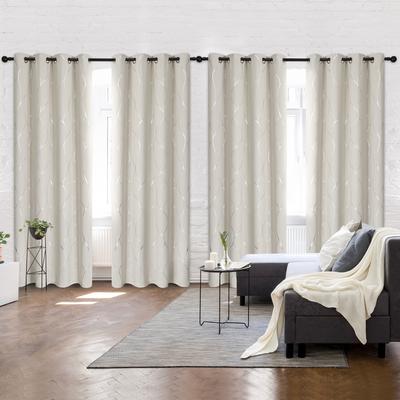 Deconovo Silver Line Blackout Curtains(4 Panel)