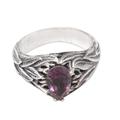 Leafy Wisdom,'Leafy Cocktail Ring with One-Carat Amethyst Gemstone'