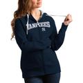 Women's Antigua Navy New York Yankees Team Logo Victory Full-Zip Hoodie