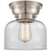 Aditi Bell 8" LED Flush Mount - Brushed Satin Nickel - Clear Shade