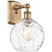 Athens Water Glass 8" LED Sconce - Brass Finish - Clear Shade