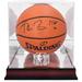 Kevin Garnett Boston Celtics Autographed Spalding Indoor/Outdoor Basketball with "HOF 20" Inscription and Mahogany NBA 75th Anniversary Logo Display Case