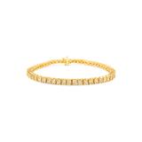 Women's Yellow Gold Over Sterling Silver Diamond Square Frame Miracleset Tennis Bracelet 7" by Haus of Brilliance in Yellow Gold