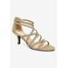 Extra Wide Width Women's Karlette Sandals by Bella Vita in Gold Glitter (Size 7 1/2 WW)