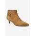 Extra Wide Width Women's Jani Bootie by Bella Vita in Cognac Suede Leather (Size 7 WW)