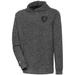 Men's Antigua Heather Black Las Vegas Raiders Tonal Logo Absolute Pullover Hoodie