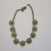 J. Crew Jewelry | J. Crew Statement Necklace Gold Metal With Green Seafoam Euc | Color: Gold/Green | Size: Os