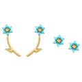 Kate Spade Jewelry | Kate Spade Turquoise 2 In 1 Myosotis Ear Jackets Earrings | Color: Blue/Gold | Size: Os
