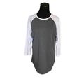 Lularoe Tops | L Lularoe Randy New Solid Charcoal White Raglan Sleeved Large 14-16 | Color: Gray/White | Size: L