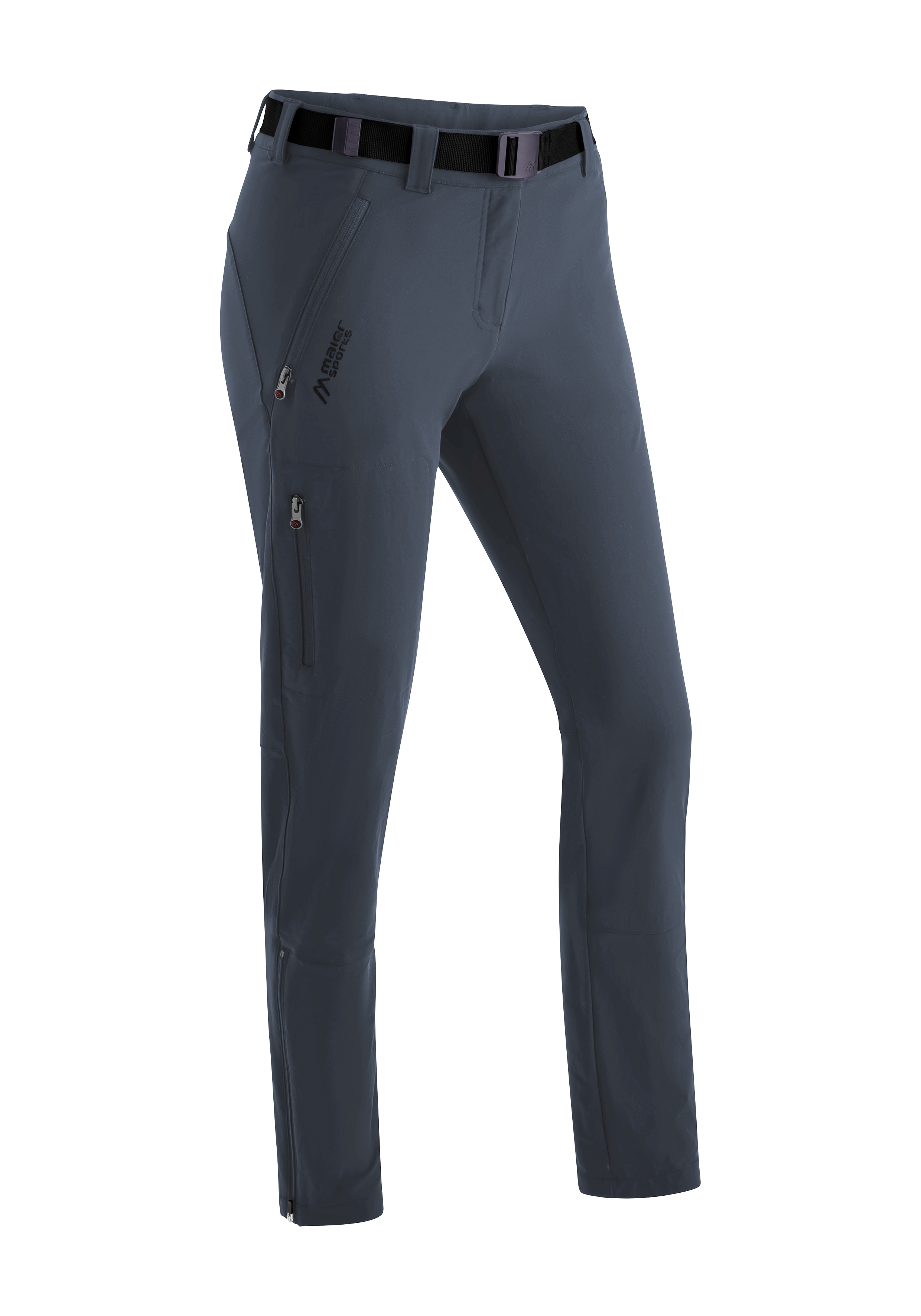 Funktionshose MAIER SPORTS "Lana slim", Damen, Gr. 34, Normalgrößen, blau (graublau), 91% Polyamid, 9% Elasthan, Hosen, Damen Wanderhose, atmungsaktive Outdoor-Hose, 3 Taschen, Slim Fit Image