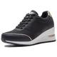 Black Heeled Wedge Trainers for Women - Ladies Casual Lace Up Platform Walking Shoes EUW137-FNW24-BLACK-7 7 UK