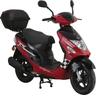 Motorroller ALPHA MOTORS ""CityLeader"" & Mofas rot (rot, schwarz) inkl. Topcase