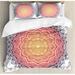 East Urban Home Mandala Geometric National Kaleidoscope Motif w/ Gradient Tone Effects Petal Heart Forms Duvet Cover Set Microfiber | Wayfair