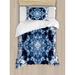 East Urban Home Tie Dye Microcosm Motif Generated w/ Digital Large Volume Active Rough Effect Duvet Cover Set Microfiber in Blue | Twin | Wayfair