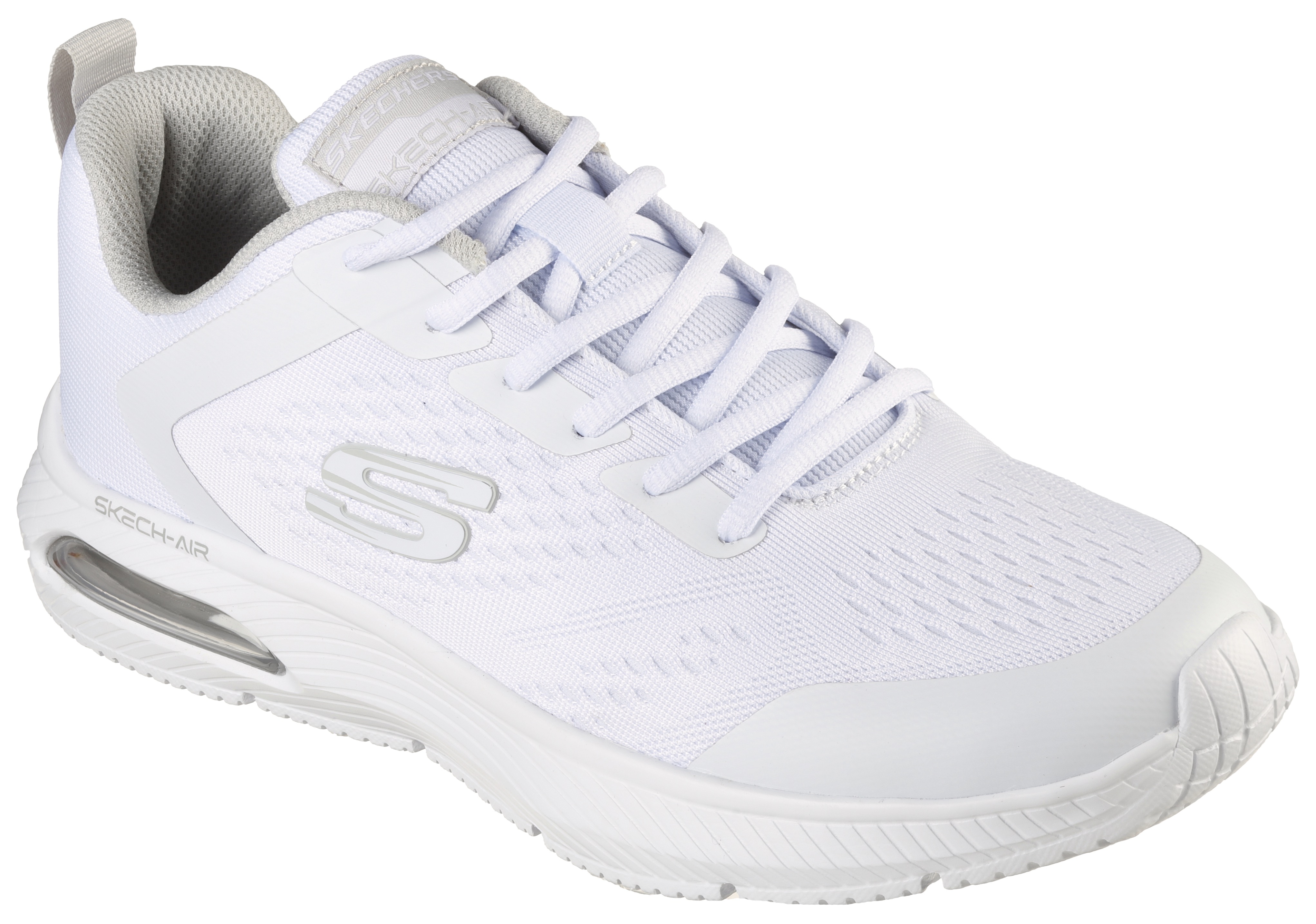 Sneaker SKECHERS "Dyna Air", Herren, Gr. 46, weiß, Synthetik, Textil, Schuhe Sneaker, mit Air-Cooled Memory Foam, Freizeitschuh, Halbschuh, Schnürschuh