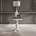 Cottage Chair Side Table In Wirebrushed White Finish w/ Charcoal Tops - Liberty Furniture 417-OT1021