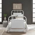 Vintage Twin Metal Bed - Antique White In Distressed Metal Finish - Liberty Furniture 179-BR11HFR-AW