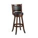 34 Inch Extra Tall Swivel Bar Stool, Wood, Faux Leather - 20 L x 18 W x 47 H