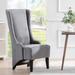 28.5"W PU Side Chair with High Wing Back and Solid Wood Legs, 22.04"W x 23.22"D x 46.45 "H