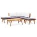 vidaXL Patio Lounge Set Outdoor Sectional Sofa Set Table Solid Wood Acacia - 23.6" x 25.6" x 25.6"