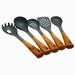 Kitchen Nylon Tools Set with Wood Inspired Handles, Set of 5 - N/A