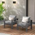 Latitude Run® 2 Piece Patio Aluminum Chair Metal in Gray | 32 H x 28 W x 26 D in | Wayfair 56DED22349F14856B5FAD5DD56E99760