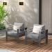 Latitude Run® 2 Piece Patio Aluminum Chair Metal in Gray | 32 H x 28 W x 26 D in | Wayfair 56DED22349F14856B5FAD5DD56E99760