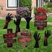 The Holiday Aisle® Lawn Art/Figurine Resin/Plastic/ in Black/Red | 11.22 H x 15.75 W x 1.38 D in | Wayfair E183EDA5170544BF87A55723E9B6C472