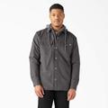 Dickies Men's Water Repellent Duck Hooded Shirt Jacket - Slate Gray Size S (TJ213)