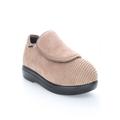 Wide Width Women's Propet Women'S Cush N Foot Slippers Flats by Propet in Stone Corduroy (Size 6 W)