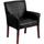 Executive Reception Chair - Black Leather - Mahogany Legs