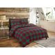 TEXTILER Red Flannelette Duvet Cover King Size-Tartan Check 100% Brushed Cotton Bedding King Size with Pillow Covers Duvet Bedding Comforter Set (Red, King Size)
