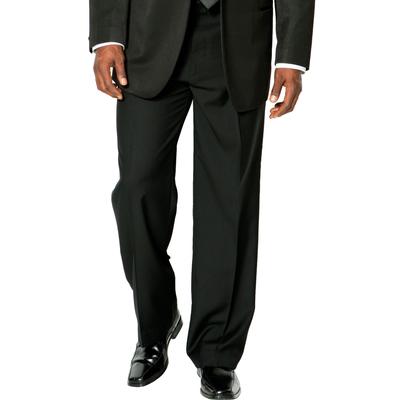 Men's Big & Tall KS Signature Plain Front Tuxedo Pants by KS Signature in Black (Size 56 40)