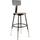National Public Seating Adjustable Hardboard Stool With Back, 19&quot;-27&quot;H, Black