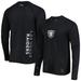 Men's MSX by Michael Strahan Black Las Vegas Raiders Interval Long Sleeve Raglan T-Shirt