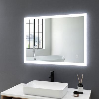 Badspiegel mit Beleuchtung 80x60cm Beschlagfrei, Badezimmerspiegel mit Dimmbar