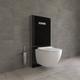 Vitrus Stand-Spülkasten für Wand-WCs schwarz/aluminium gebürstet (770-5761-01) - Vitra