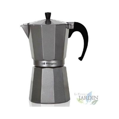 Cafetière italienne en aluminium argent Orbegozo Capacité 6 tasses.