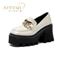 AIYUQI-Chaussures à Talons Hauts en Cuir Verni pour Femme Mocassins à Plateforme de Style