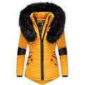 Winterjacke NAVAHOO "Nirvana", Damen, Gr. XS (34), gelb (sonnengelb), Oberstoff: 100% Polyester, Futter: 100% Polyester, Wattierung: 100% Polyester, Ärmelfutter: 100% Polyester, Kunstpelz: 90% Polyacryl, 10% Polyester, modisch, figurbetont normal,...