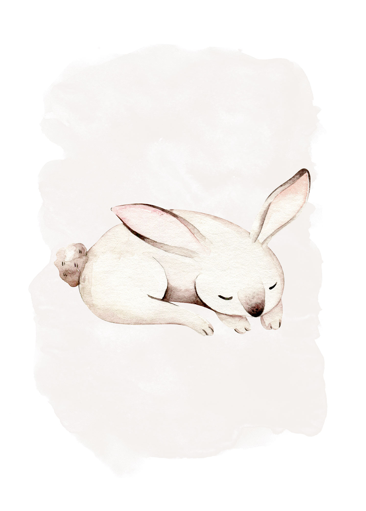 Bild KOMAR "Sleepy Bunny", schwarz (farbe bild(er): schwarz, weiß), B:50cm H:70cm, Holz, Papier, Bilder, Wandbild zur Dekoration - ohne Rahmen Image