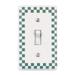 Porcelain Switch Plate White/Green Checkered Single Toggle Renovators Supply