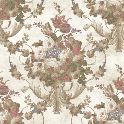 Seabrook Designs Hamilton Watercolor Floral Unpasted Wallpaper