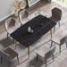 71" Modern Rectangular Black Dining Table with Sintered Stone Top and Carbon Steel Legs