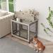 Furniture Dog Cage with Double Doors on Casters - 31.50''W*22.05''D*24.8''H