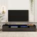 Minimalist Design TV Stand with Color Changing LED Lights, Modern Universal Entertainment Center, High Gloss TV Cabinet